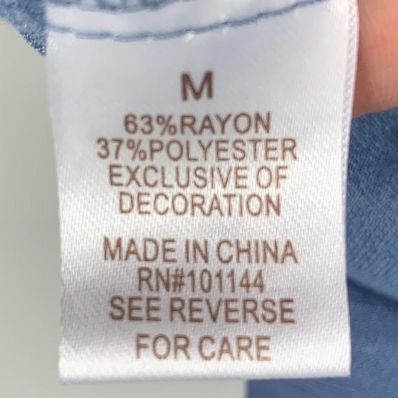 Westport Chambray Blue Top‎ M - Picture 7 of 11